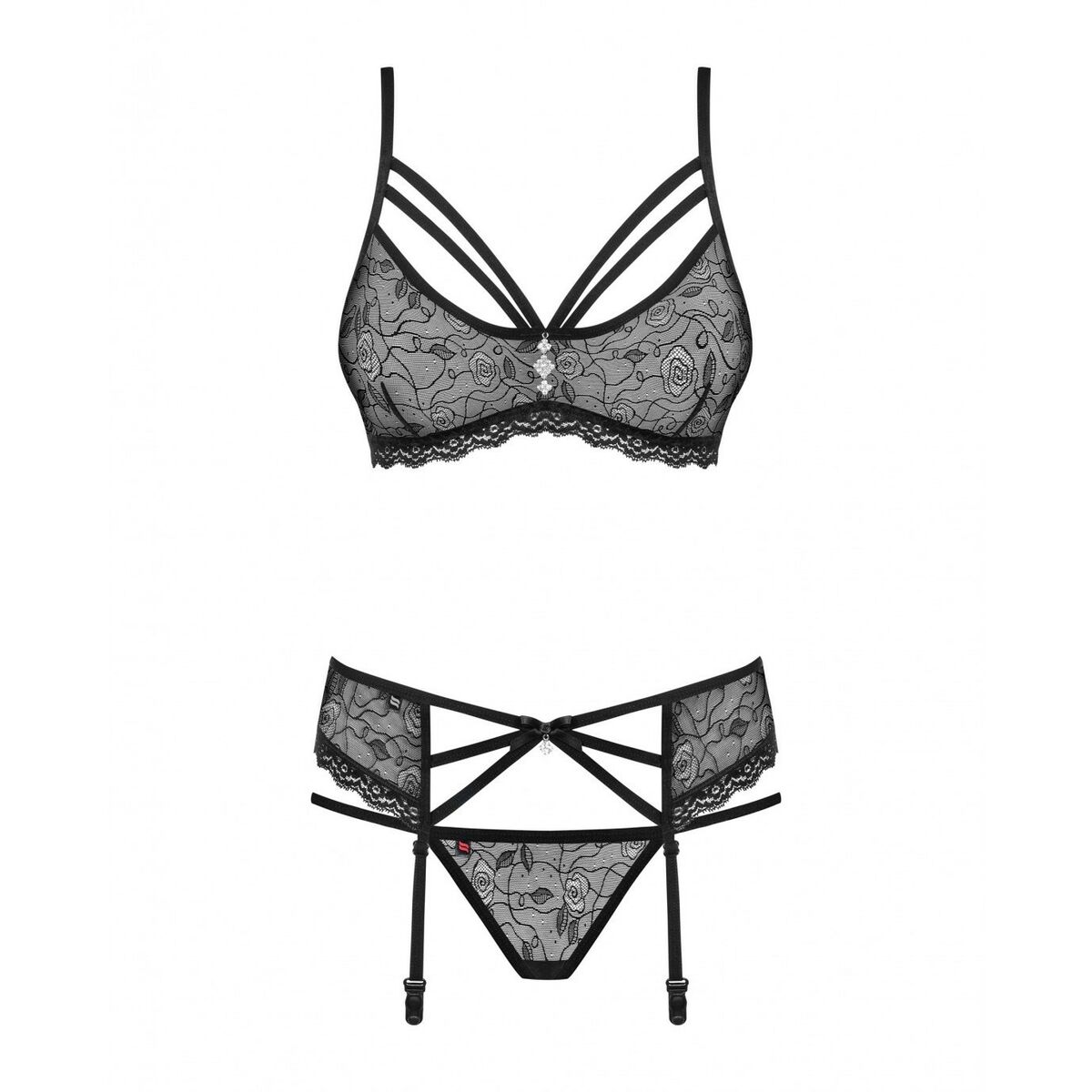 Conjunto de Lencería Obsessive 818-SEG-1 Negro S/M